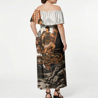 Cadmus Greek Mythology Dragon Slayer Off Shoulder Maxi Dress Spartan Warrior Epic Battle Vintage Grunge