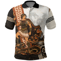 Cadmus Greek Mythology Dragon Slayer Polo Shirt Spartan Warrior Epic Battle Vintage Grunge