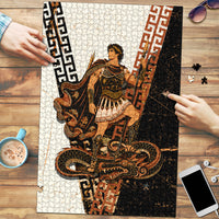 Cadmus Greek Mythology Dragon Slayer Puzzle Spartan Warrior Epic Battle Vintage Grunge