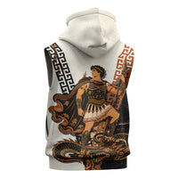 Cadmus Greek Mythology Dragon Slayer Sleeveless Zip Hoodie Spartan Warrior Epic Battle Vintage Grunge