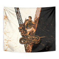 Cadmus Greek Mythology Dragon Slayer Tapestry Spartan Warrior Epic Battle Vintage Grunge
