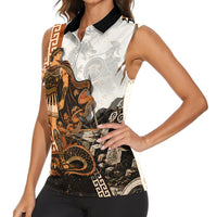 Cadmus Greek Mythology Dragon Slayer Women Sleeveless Polo Shirt Spartan Warrior Epic Battle Vintage Grunge
