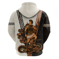 Cadmus Greek Mythology Dragon Slayer Zip Hoodie Spartan Warrior Epic Battle Vintage Grunge