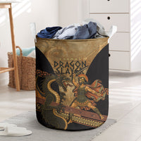 Cadmus Dragon Slayer Laundry Basket Mythological Beast Battle Vintage Greek