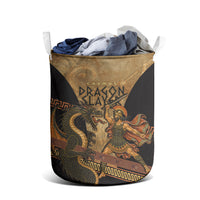 Cadmus Dragon Slayer Laundry Basket Mythological Beast Battle Vintage Greek