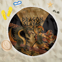 Cadmus Dragon Slayer Beach Blanket Mythological Beast Battle Vintage Greek