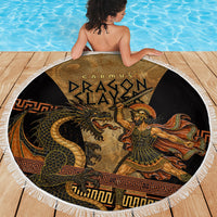 Cadmus Dragon Slayer Beach Blanket Mythological Beast Battle Vintage Greek