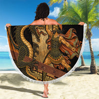 Cadmus Dragon Slayer Beach Blanket Mythological Beast Battle Vintage Greek
