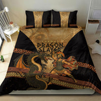 Cadmus Dragon Slayer Bedding Set Mythological Beast Battle Vintage Greek