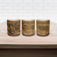 Cadmus Dragon Slayer Ceramic Mug Mythological Beast Battle Vintage Greek