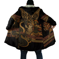 Cadmus Dragon Slayer Cloak Mythological Beast Battle Vintage Greek