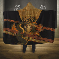 Cadmus Dragon Slayer Hooded Blanket Mythological Beast Battle Vintage Greek