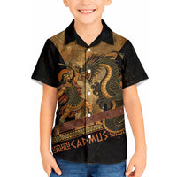 Cadmus Dragon Slayer Kid Hawaiian Shirt Mythological Beast Battle Vintage Greek