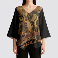 Cadmus Dragon Slayer Kimono Sleeve Blouse Mythological Beast Battle Vintage Greek