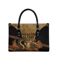 Cadmus Dragon Slayer Leather Bag Mythological Beast Battle Vintage Greek