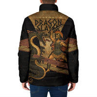 Cadmus Dragon Slayer Padded Jacket Mythological Beast Battle Vintage Greek