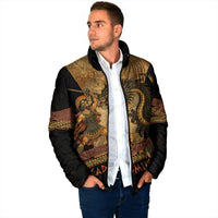 Cadmus Dragon Slayer Padded Jacket Mythological Beast Battle Vintage Greek