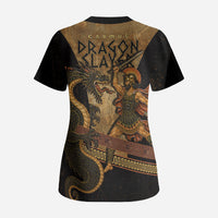 Cadmus Dragon Slayer Scrub Top Mythological Beast Battle Vintage Greek