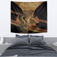 Cadmus Dragon Slayer Tapestry Mythological Beast Battle Vintage Greek