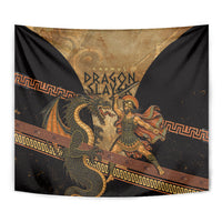 Cadmus Dragon Slayer Tapestry Mythological Beast Battle Vintage Greek