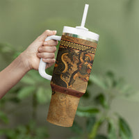 Cadmus Dragon Slayer Tumbler With Handle Mythological Beast Battle Vintage Greek