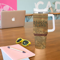 Cadmus Dragon Slayer Tumbler With Handle Mythological Beast Battle Vintage Greek
