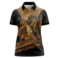 Cadmus Dragon Slayer Women Polo Shirt Mythological Beast Battle Vintage Greek