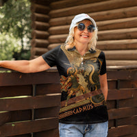 Cadmus Dragon Slayer Women Polo Shirt Mythological Beast Battle Vintage Greek