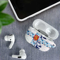 Finland Christmas AirPods Case with Reindeer Forest Crest and Nordic Pattern Design - Wonder Print Shop