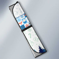 Finland Christmas Auto Sun Shade with Reindeer Forest Crest and Nordic Pattern Design - Wonder Print Shop