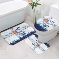 Finland Christmas Bathroom Set with Reindeer Forest Crest and Nordic Pattern Design - Wonder Print Shop