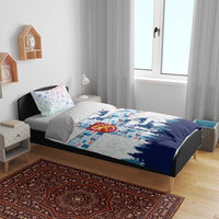 Finland Christmas Bedding Set with Reindeer Forest Crest and Nordic Pattern Design - Wonder Print Shop