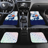 Finland Christmas Car Mats with Reindeer Forest Crest and Nordic Pattern Design - Wonder Print Shop