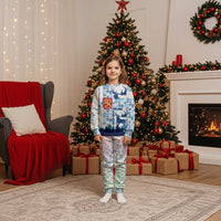 Finland Christmas Pajama Set with Reindeer Forest Crest and Nordic Pattern Design - Wonder Print Shop