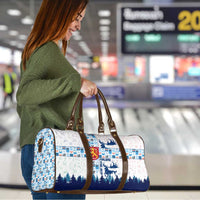 Finland Christmas Travel Bag with Reindeer Forest Crest and Nordic Pattern Design - Wonder Print Shop