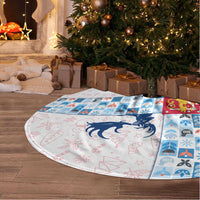 Finland Christmas Tree Skirt with Reindeer Forest Crest and Nordic Pattern Design - Wonder Print Shop