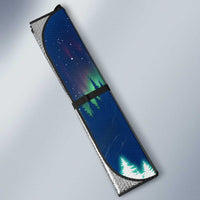 Finland Christmas Auto Sun Shade with Howling Wolf Northern Lights Forest and Snow Design - Wonder Print Shop