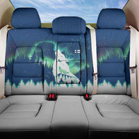 Finland Christmas Back Car Seat Cover with Howling Wolf Northern Lights Forest and Snow Design - Wonder Print Shop