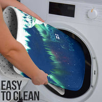 Finland Christmas Bathroom Set with Howling Wolf Northern Lights Forest and Snow Design - Wonder Print Shop