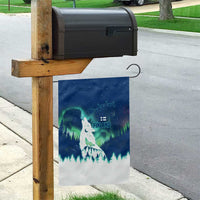 Finland Christmas Garden Flag with Howling Wolf Northern Lights Forest and Snow Design - Wonder Print Shop