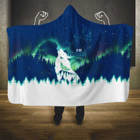 Finland Christmas Hooded Blanket with Howling Wolf Northern Lights Forest and Snow Design - Wonder Print Shop