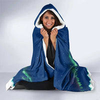 Finland Christmas Hooded Blanket with Howling Wolf Northern Lights Forest and Snow Design - Wonder Print Shop