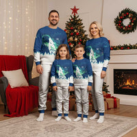 Finland Christmas Pajama Set with Howling Wolf Northern Lights Forest and Snow Design - Wonder Print Shop