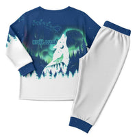 Finland Christmas Pajama Set with Howling Wolf Northern Lights Forest and Snow Design - Wonder Print Shop