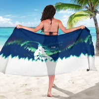 Finland Christmas Sarong with Howling Wolf Northern Lights Forest and Snow Design - Wonder Print Shop
