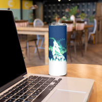 Finland Christmas Skinny Tumbler with Howling Wolf Northern Lights Forest and Snow Design - Wonder Print Shop