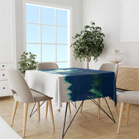 Finland Christmas Tablecloth with Howling Wolf Northern Lights Forest and Snow Design - Wonder Print Shop