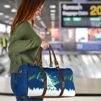 Finland Christmas Travel Bag with Howling Wolf Northern Lights Forest and Snow Design - Wonder Print Shop