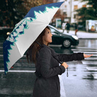 Finland Christmas Umbrella with Howling Wolf Northern Lights Forest and Snow Design - Wonder Print Shop