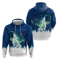 Finland Christmas Zip Hoodie with Howling Wolf Northern Lights Forest and Snow Design - Wonder Print Shop